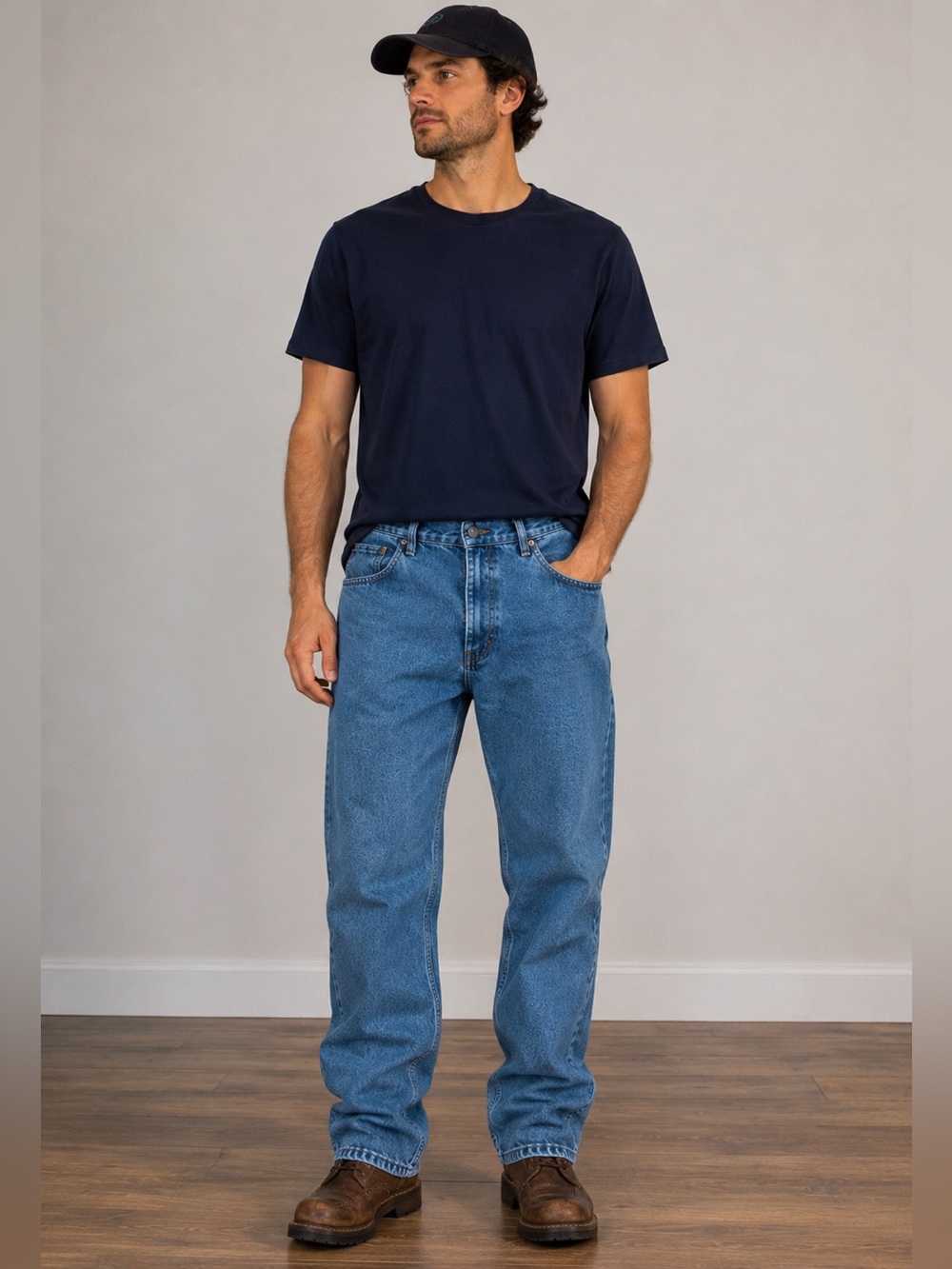 Wrangler Men’s Jeans 34x36 Straight Leg 100% Cotton Medium Wash Western Denim